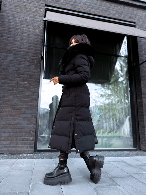 Long jacket "WINTER WEAR FC83" - BLACK